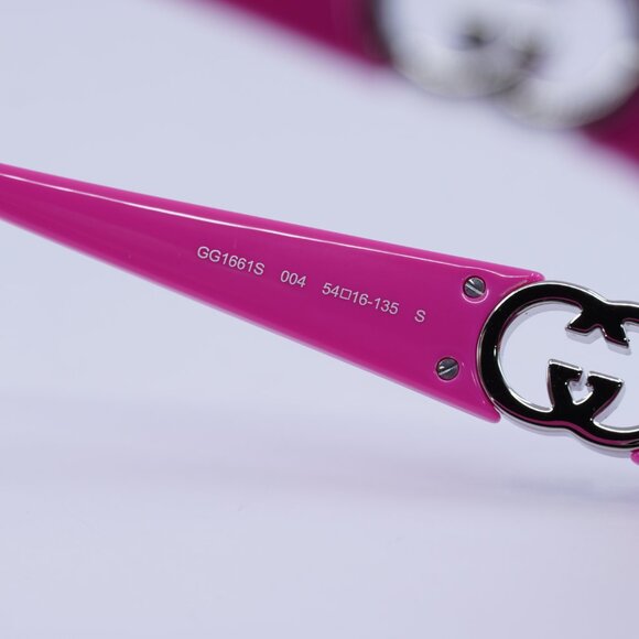 Gucci GG1661S 004  Sunglasses Fuchsia Rectangle Frame, Pink Lenses main image 5